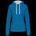 Sudadera de chica con capucha contrastada Tropical Blue / White M