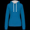 Sudadera de chica con capucha contrastada Tropical Blue / White Xxl