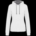 Sudadera de chica con capucha contrastada White / Fine Grey M