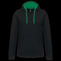 Sudadera clásica con capucha y bolsillo Black / Light Kelly Green S
