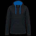 Sudadera clásica con capucha y bolsillo Black / Light Royal Blue Xs