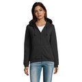 Sudadera con Cremallera y Capucha Mujer 280gr Negro/ Negro Opaco S