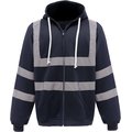 Sudadera de cremallera con tiras reflectantes Navy M