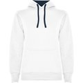 Sudadera Entallada Mujer con Capucha Blanco/Marino Xl