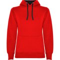 Sudadera Entallada Mujer con Capucha ROJO/NEGRO L