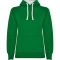 Sudadera Entallada Mujer con Capucha VERDE KELLY/BLANCO S