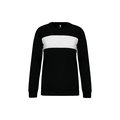Sudadera poliéster niños bicolor tira contrastada Black / White 12/14 ans