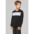 Sudadera poliéster niños bicolor tira contrastada
