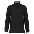 Sudadera punto piqué con cremallera Black / Grey Heather 3XL