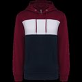 Sudadera tricolor unisex Wine / White / Navy Xl