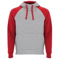 Sudadera unisex bicolor Gris Vigore/Rojo 3/4