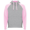 Sudadera unisex bicolor GRIS VIGORE/ROSA CLARO XL