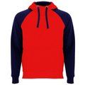 Sudadera unisex bicolor Rojo/Marino L