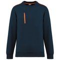 Sudadera unisex con bolsillo a zip Navy / Fluorescent Orange M
