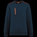 Sudadera unisex con bolsillo a zip Navy / Fluorescent Orange Xs