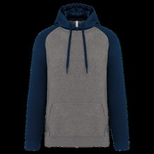 Sudadera bicolor con capucha Grey Heather / Sporty Navy Xs
