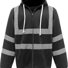 Sudadera de cremallera con tiras reflectantes Black S