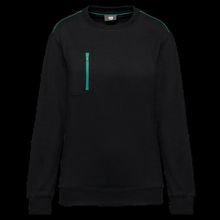 Sudadera unisex con bolsillo a zip Black / Kelly Green Xs