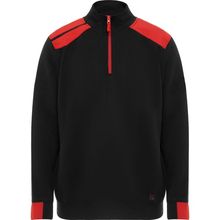 Sudadera Bicolor Cuello Alto Media Cremallera Negro/Rojo S