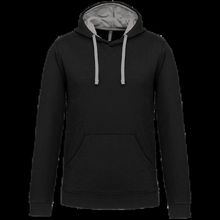 Sudadera clásica con capucha y bolsillo Black / Fine Grey Xs