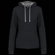Sudadera de chica con capucha contrastada Black / Fine Grey Xs