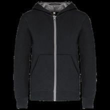 Sudadera con capucha y cremallera para niños Black / Fine Grey 6/8 Ans