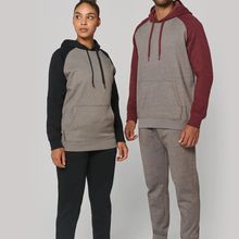 Sudadera bicolor con capucha Grey Heather / Black Xs