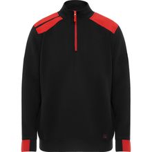 Sudadera Bicolor Cuello Alto Media Cremallera Negro/Rojo S