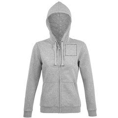 Sudadera con Cremallera y Capucha Mujer 280gr | Pecho | 100 x 100