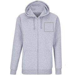 Sudadera con Cremallera y Capucha | Pecho | 100 x 100