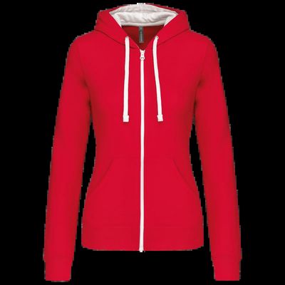 Sudadera capucha mujer Red / White M