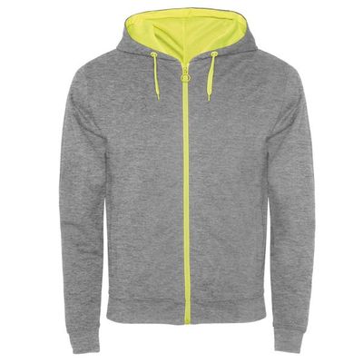 Sudadera con detalles en color flúor Gris/Amarillo Fluor L