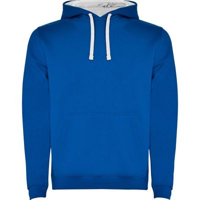 Sudadera con Capucha y Bolsillo Canguro Royal/Blanco 7/8