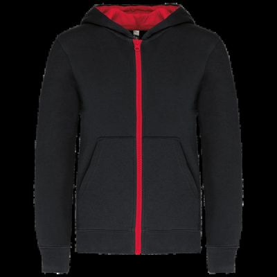 Sudadera con capucha y cremallera para niños Black / Red 6/8 Ans