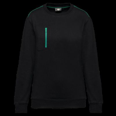Sudadera unisex con bolsillo a zip Black / Kelly Green Xs