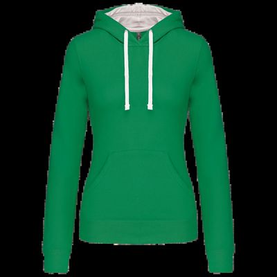 Sudadera de chica con capucha contrastada Light Kelly Green / White Xs