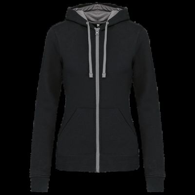 Sudadera capucha mujer Black / Fine Grey Xs