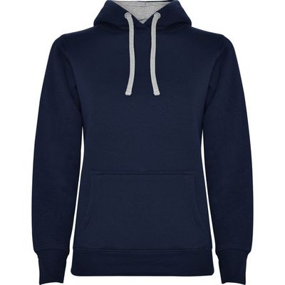 Sudadera Entallada Mujer con Capucha Marino/Gris Vigore L