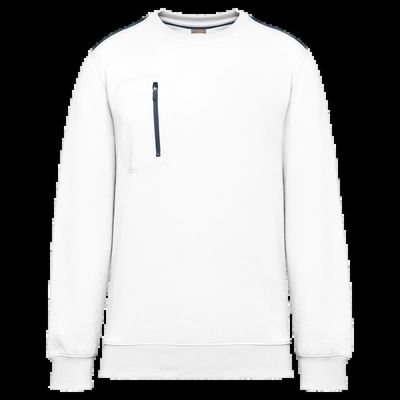 Sudadera unisex con bolsillo a zip White / Navy 4Xl