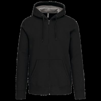 Sudadera capucha y cremallera algodón Black Xs