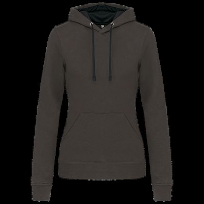 Sudadera de chica con capucha contrastada Dark Grey / Black S