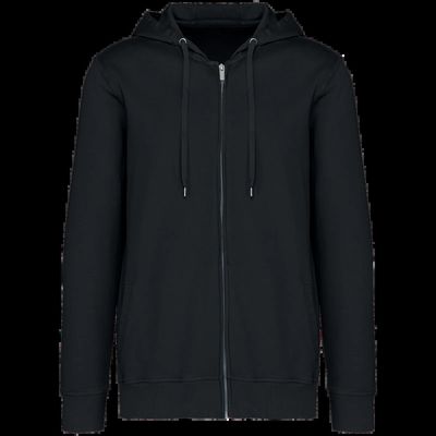 Sudadera organic con cremallera y capucha Washed Black Xxs