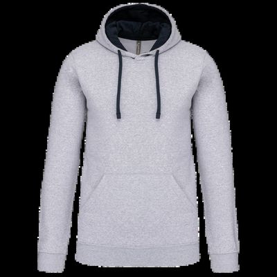 Sudadera clásica con capucha y bolsillo Oxford Grey / Navy Xs