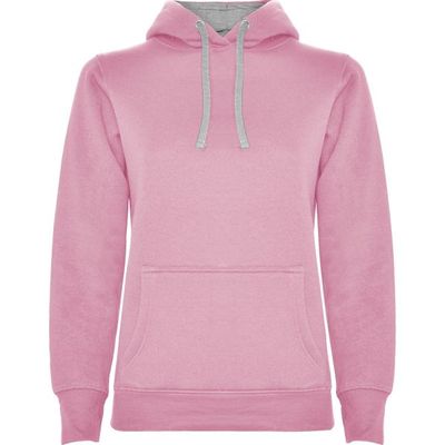 Sudadera Entallada Mujer con Capucha Rosa Claro/Gris Vigore Xl