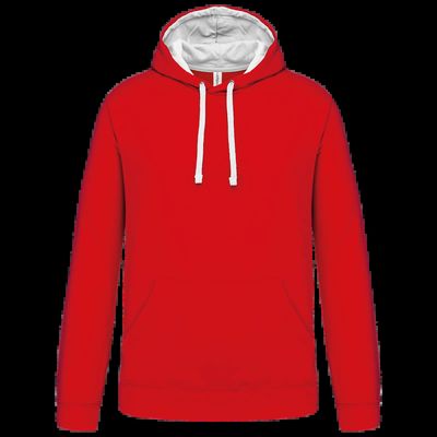 Sudadera clásica con capucha y bolsillo Red / White Xs