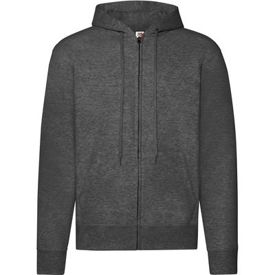 Sudadera básica con cremallera y capucha Dark Heather Grey M
