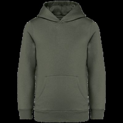 Sudadera infantil sin cremallera y con capucha Organic Khaki 6/8 Ans