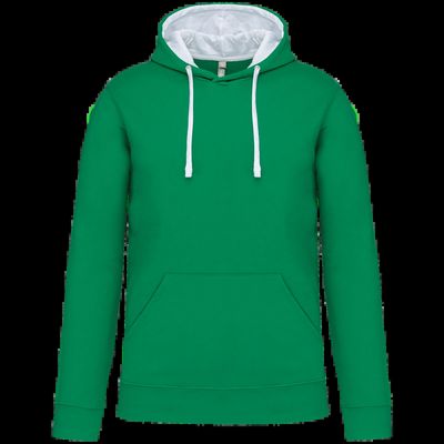 Sudadera clásica con capucha y bolsillo Light Kelly Green / White M