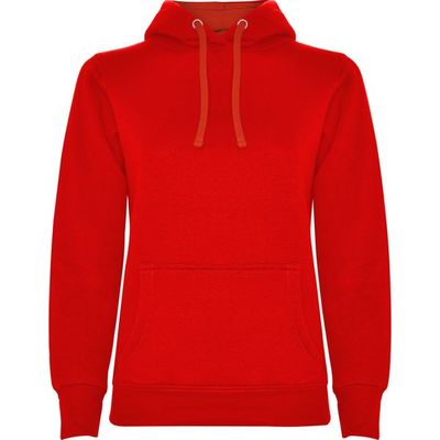 Sudadera Entallada Mujer con Capucha Rojo S