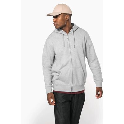 Sudadera capucha y cremallera algodón